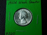 1951D WASHINGTON QUARTER BU