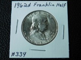 1962D FRANKLIN HALF BU