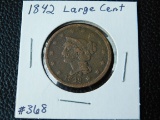 1842 LARGE CENT (POROUS) F