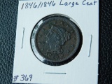 1846/1846 LARGE CENT (DOUBLE DATE) UNC-CORRODED