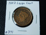 1853 LARGE CENT VF