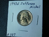 1943D JEFFERSON WAR NICKEL BU FS