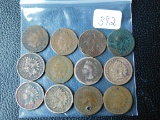 12 DIFFERENT INDIAN HEAD CENTS 1859-79 (LOW GRADE)