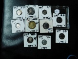 10 DIFFERENT U.S. PROOF COINS