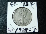 1929S WALKING LIBERTY HALF VG