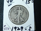 1929S WALKING LIBERTY HALF VG