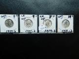 1955D,56D,57D,58D, WASHINGTON QUARTERS (4-COINS) BU