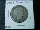 1915S BARBER HALF VG