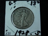 1928S WALKING LIBERTY HALF G+