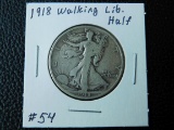 1918 WALKING LIBERTY HALF F