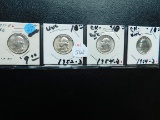1951D,52D,54D,64D, WASHINGTON QUARTERS (4-COINS) BU