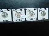 1945,53,57D,64, WASHINGTON QUARTERS (4-COINS)