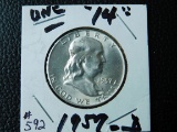 1957D FRANKLIN HALF BU