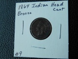 1864 BRONZE INDIAN HEAD CENT (SLIGHT GOUGE ON OBV.) XF