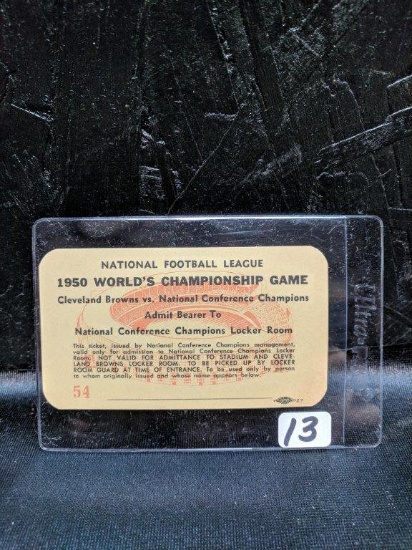 1950 Cleveland Browns vs. L.A. Rams NFL Championship Pass