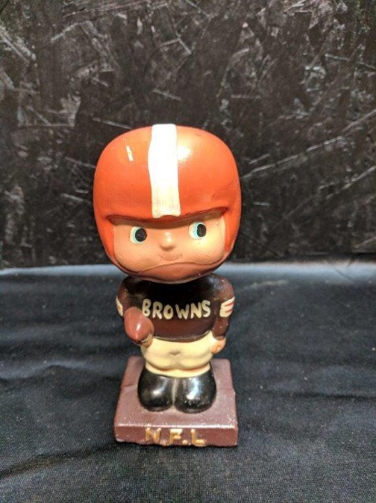 1961 Cleveland Browns Square Wooden Base Bobble Head Doll