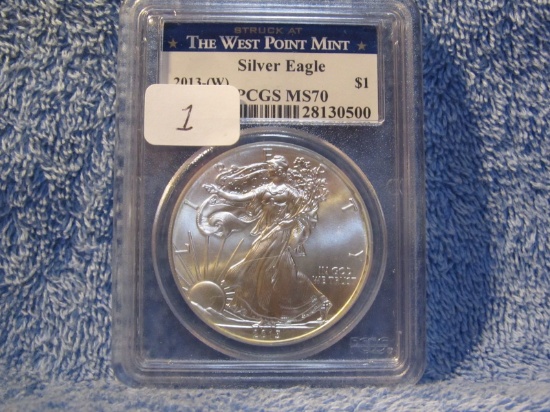 2013 (W) SILVER EAGLE PCGS MS70