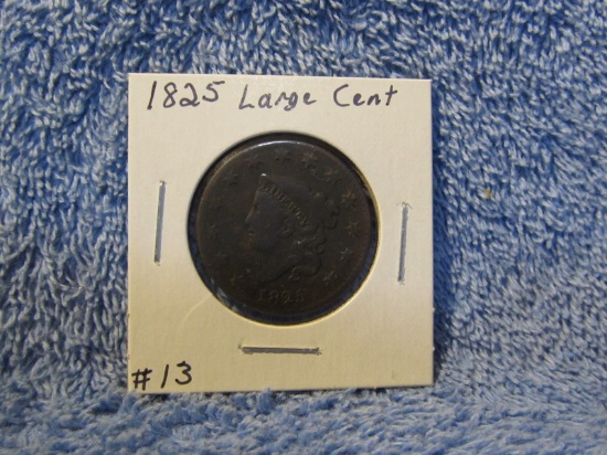 1825 LARGE CENT F-POROUS