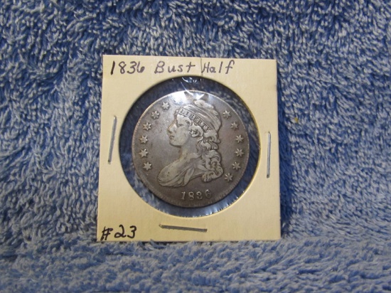 1836 BUST HALF VF+