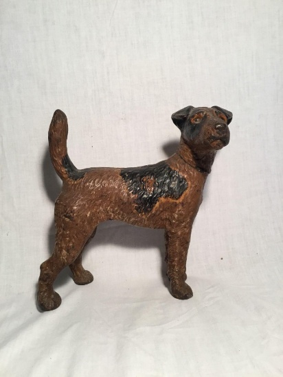 Cast iron Terrier dog door stop