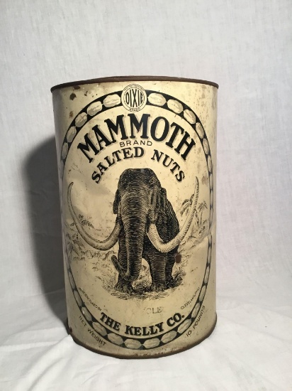 Mammoth salted nuts tin can