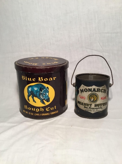 Blue Boar and Monarch tins