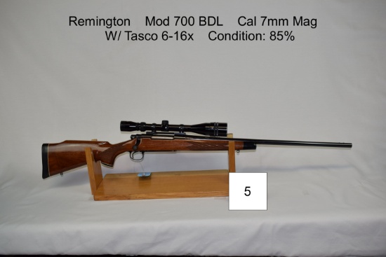 Remington    Mod 700 BDL    Cal 7mm Mag    W/ Tasco 6-16x
