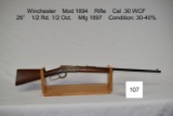 Winchester    Mod    1894    Rifle    Cal .30 WCF    26”    ½ Rd ½ Oct    Mfg 1897