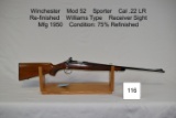 Winchester    Mod 52    Sporter    Cal .22 LR    Williams Type    Receiver Sight    Mfg 1950