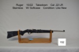 Ruger    10/22    Takedown    Cal .22 LR    Stainless   W/ Softcase