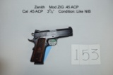 Zenith    Mod ZIG .45 ACP    Cal.45 ACP    3¾”    Like NIB
