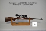 Remington    Mod 700 ADL    Cal .308 Win    W/ Tasco 4x