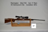 Remington    Mod 700    Cal .17 Rem    W/ Simmons 6-18x