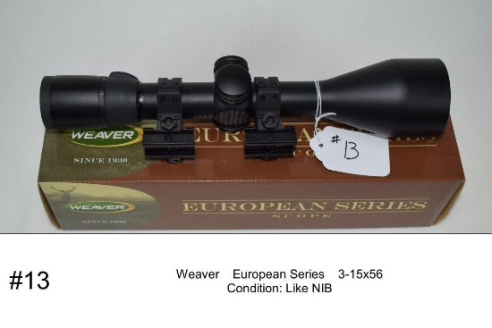 Weaver    European Series    3-15x56    Like NIB