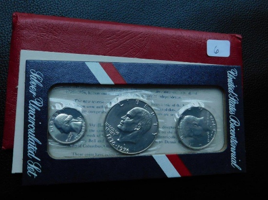 1976 3-PIECE SILVER MINT SET IN RED ENVELOPE