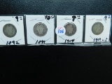 1892,99,1904,09S, BARBER QUARTERS (4-COINS) G