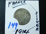 1914 FRANCE SILVER COIN G