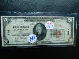 1929 $20. NATIONAL CURRENCY NOTE CLEVELAND, OH. CHARTER # 786