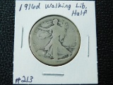 1916D WALKING LIBERTY HALF (A SEMI KEY) AG