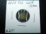 1853 CALIFORNIA GOLD TOKEN