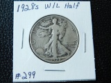 1928S WALKING LIBERTY HALF (A BETTER DATE) F+