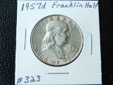 1957D FRANKLIN HALF BU FBL