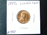 1947S LINCOLN CENT BU RED
