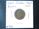 1864 BRONZE INDIAN HEAD CENT G