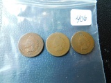1873,74,75, INDIAN HEAD CENTS (3-COINS) AG-G