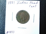1881 INDIAN HEAD CENT UNC-POROUS