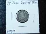 1876CC SEATED DIME G