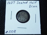 1837 SEATED HALF DIME (TOUGH DATE) DAMAGED