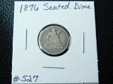 1876 SEATED DIME VG