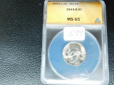 1943S JEFFERSON WAR NICKEL ANACS MS65